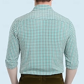 男性用 チェック 格子柄 伝統的なオクトーバーフェスト シャツ ボタンアップシャツ トラクテンシャツ 長袖 カジュアル 日常着 祝日 春 秋 折襟 3Dプリント リネンライクシャツ ブルー グリーン お買い得  幾何学模様-男性用 チェック 格子柄 伝統的なオクトーバーフェスト シャツ ボタンアップシャツ トラクテンシャツ 長袖 カジュアル 日常着 祝日 春 秋 折襟 3Dプリント リネンライクシャツ ブルー グリーン