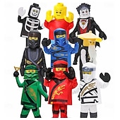 levne Chlapecké kostýmy-Bloková figurka ninja Bojovník z kostek Úbory Kostým cosplay Filmové kostýmy for Chlapecké Dívčí Dětské předvečer Všech svatých Karneval Světový den knihy Výkon Vzdělávací převlékání Oblékání na