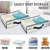 tanie Przechowywanie i organizacja-6-pak przezroczystych toreb do przechowywania ubrań z zamkiem błyskawicznym i wzmocnionymi uchwytami, organizer na swetry i koce do garderoby, odpowiedni do prześcieradeł, pościeli, ubrań, użytku w