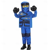 levne Chlapecké kostýmy-Bloková figurka ninja Bojovník z kostek Úbory Kostým cosplay Filmové kostýmy for Chlapecké Dívčí Dětské předvečer Všech svatých Karneval Světový den knihy Výkon Vzdělávací převlékání Oblékání na