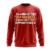 cheap Funny Sweatshirts-Men&#039;s Text Funny Slang Sweatshirt Sweatshirt Hooded Sweatshirt Crew Neck Fashion 3D Print Black Red Crewneck 3D Graphic All Seasons Designer