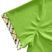 cheap Men&#039;s Classic Polo-Men&#039;s Solid Color Plaid Polo Shirts Golf Shirt Short Sleeve Polo Shirts Lapel Casual Business Buttons Summer Spring Spring &amp;  Fall White Yellow Navy Blue