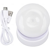 abordables sensor de luces nocturnas-Luz nocturna con sensor de movimiento LED, lámpara de pared de inducción recargable con rotación de 360 grados, lámpara de pared LED para escalera, armario, pasillo, dormitorio