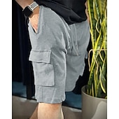 cheap Sweat Shorts-Men's Athletic Shorts Sweat Shorts Shorts Summer Shorts Pocket Drawstring Elastic Waist Plain Comfort Breathable Short Outdoor Sports Classic Casual Black Blue Micro-elastic