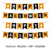 cheap Halloween Outdoor Decor-14x21/20X30cm Halloween Bunting Banner Spooky Party Decoration for Halloween Durable Fabric Banner with Ghost, Pumpkin, and Bat Designs  Indoor/Outdoor Hanging Decor for Home, Office, or Party Venues