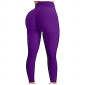 cheap Yoga Leggings &amp; Tights-Bubble Butt Leggings High Waisted Running Yoga Pants for Women,Butt Lift Scrunch Workout Leggings Tiktok black gray green red S M L XL XXL