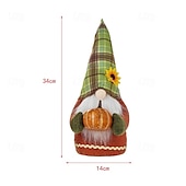 billiga tacksägelse &amp; höstdekoration-Ansiktslös gnomdekoration med höstpumpahuvud, kreativ plyschfigur på bord, höstlovs-gnomdocka för säsongsbetonad display i hemmakontor