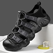 billige Utendørs sandaler-gule sportssko for menn – høytytende tursko med solid design og justerbare stropper for fotturer, byutforskning og utendørseventyr