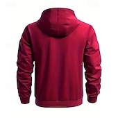 levne pánské základní mikiny s kapucí-Pánské Kapuce Mikina s kapucí na zip Černá Fialová Námořnická modř Khaki Světle šedá Kapuce Bez vzoru Kapsy Sporty a outdoor Denní Dovolená Polyester Šik ven Základní Na běžné nošení Jaro Podzim