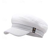 preiswerte Baseballkappe für Herren-Herren Schiebermütze Baseballkappe Sonnenhut Trucker-Kappe Schwarz Weiß Polyester Netz Mode Lässig Straße Täglich Einfach Verstellbar Sonnenschutz Atmungsaktiv