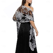 abordables Chales-Cubiertas de Boda Elegantes sin Mangas de Encaje para Mujeres con Lentejuelas para Bodas de Verano
