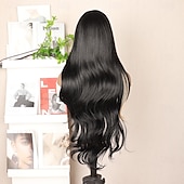 cheap Synthetic Lace Wigs-Synthetic Lace Wig Body Wave Style 30 inch Mixed Color Middle Part 13x6 Lace Front Wig Women's Wig Black &amp; White