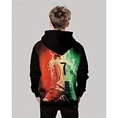 billiga Pojkens 3D Sporter &amp; Spel-Pojkar 3D Grafisk Huvtröja Långärmad Vår Höst Mode Streetwear Barn 4-12 år Huva Utomhus Ledigt Dagligen Normal