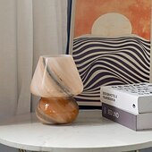 economico lampada da comodino-Graziosa lampada da comodino a forma di fungo a LED - lampada da comodino in vetro con luminosità regolabile, perfetta per l&#039;arredamento della casa &amp;regali
