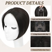 baratos Franjas-apliques de cabelo para mulheres com extensões de cabelo ralo 360 3d toppers apliques de cabelo para mulheres 360cover clip ins franjas falsas apliques de cabelo solução perfeita para atualização