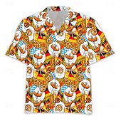 baratos Vestuário Gráfico-camisas havaianas Camisa Aloha Bávaro Munique Alemão Alpino Arte Gráfica para Homens Adulto Impressão 3D  para Carnaval Cerveja Oktoberfest Praia Férias Festa