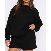 女性用 トラックスーツ プルオーバースウェットシャツ スウェットショーツ レース ソリッド スーツウェア 秋 Темный хаки ブラック ジム アスレイジャー ランニング 防風 長袖 スポーツ アクティブウェア 伸縮性あり レギュラー お買い得  トラックスーツ-女性用 トラックスーツ プルオーバースウェットシャツ スウェットショーツ レース ソリッド スーツウェア 秋 Темный хаки ブラック ジム アスレイジャー ランニング 防風 長袖 スポーツ アクティブウェア 伸縮性あり レギュラー