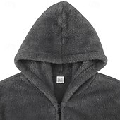 baratos camisolas de lã-Homens Moletom com zíper Moletom Moletom Zip Moletom de lã Preto Azul Marinha Cáqui Cinzento Com Capuz Tecido Zip Up Desportos e Ar livre Casual Diário Roupa de rua Legal Roupa de Esporte Outono