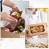 お買い得  キッチン用品＆小物-30個の透明紙製ベーカリーボックス、クッキー、ケーキ、キャンディー用の小さなスナック容器。結婚式、誕生日、クリスマス、感謝祭、バレンタインデー、母の日、オクトーバーフェストに最適です。