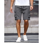 economico All&amp;#39;aperto-Per uomo Pantaloncini cargo Shorts Pantaloncini Estivi Coulisse Elastico in vita Multi-tasche Semplice Comodità Indossabile Lunghezza al ginocchio All&#039;aperto Sport Quotidiano Moda Casual Nero Verde