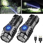 cheap Flashlights-Three-Eyed Monster Mini Flash Super Power Flashlight, German Thumb Sized Flashlight, 3 Eyed Monster Mini Flashlight, Outdoor Small High Lumen Rechargeable Waterproof Pocket Flashlight