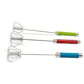 ieftine Ustensile de Gătit-Tel semiautomat din oțel inoxidabil, mixer manual cu împingere, instrument de agitare manual pentru ouă, țesător automat rotativ pentru gătit lapte cu ouă și lapte de casă