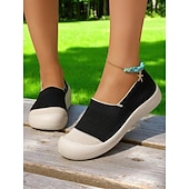 preiswerte Damenhausschuhe und -halbschuhe-Damen-Sneaker zum Hineinschlüpfen mit Flyknit – atmungsaktive, leichte Barfußschuhe für Reisen, Spaziergänge mit dem Hund und den entspannten Arbeitsalltag