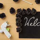 cheap Artificial Flowers &amp; Wreaths-50PCS Artificial Flowers for Halloween Decorations, Multicolor Faux Flowers for DIY Crafts, Bouquets, and Black Theme Party Decor