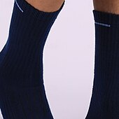 abordables Calcetines deportivos-1 Par Hombre Mujer calcetines de lana merino Calcetines para correr Mantiene abrigado Transpirable Anti ampollas Grueso Al aire libre tripulación media Retazos Lana Merina Gris oscuro Negro Azul