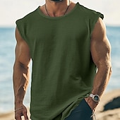 economico Canotte da palestra-Per uomo Maglietta Manica Corta Manica a Cappuccio Girocollo Estate Semplice Testurizzato Moda Classico Casual Puro Streetwear Casuale Sportivo Bianco Blu Blu marino Maglietta Top per Uomo