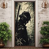billige Dørdeksler-Dørdekorasjoner Samurai Dørdeksler Dørvev Dørgardin Dekorativ Bakgrunn Innendørs/Utendørs Dørbanner Frontdør Gårdshus