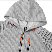 abordables sweats à capuche basiques pour hommes-Homme Sweat à capuche gaufré Sweat à capuche zippé intégral Sweat à capuche tactique Noir Kaki Gris Claire À capuche Uni Fermeture éclair Avec Poches Travail Sport &amp; Loisir Occasionnel Streetwear