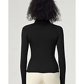 billiga Löpar-T-shirts och linnen-Dam T-shirt för jogging Fjärdedels blixtlås Pullover Långärmad Överdelar Fritids- Höst Andningsfunktion Snabb tork Lättvikt Tennis Golf Löpning Sportkläder Sportkläder Solid färg Svart Mörkgrön Grå