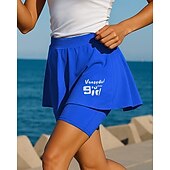 preiswerte Laufshorts-Damen Sport Leggings Laufrock mit Strumpfhose Elastischer Bund Strumpfhosen Sport &amp; Outdoor Lässig Schnelltrocknend Leicht Elastisch Atmungsaktiv Tennis Golfspiel Laufen Normale Passform