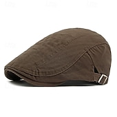 olcso Férfi kalapok-Férfi Vadászsapka Ascot Hat Newsboy Hat Fekete Sötétkék 100% pamut Divat Alkalmi Utca Napi Sima Állítható Fényvédő Légáteresztő