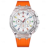 halpa Kvartsikellot-MINI FOCUS Miesten Kvartsikello ylellinen suuri kellotaulu liiketoimintakello luminoiva kalenteri päivämäärä viikko vedenkestävä silikonigelipohjainen kello