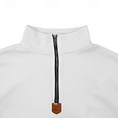 economico felpe in pile-Per uomo Felpa con cappuccio e zip Felpa con zip Felpa con cappuccio in pile Aalbicocca Nero Bianco Vino Rosso Colletto Mao Semplice Zip a un quarto Sport &amp; Outdoor Casuale Quotidiano Streetwear Cool