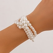 preiswerte Schmucksets-Brautschmuck-Sets 2 Imitationsperle 1 Halskette 1 Armband Damen Elegant Mode Süß Lieblich Klassisch Liebe Kostbar Unregelmäßig Schmuck-Set Für Hochzeit Geschenk Täglich