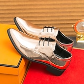 abordables Officiel-Chaussures à lacets en cuir verni vert pour hommes – chaussures habillées brillantes avec une finition polie, idéales pour les mariages et les soirées