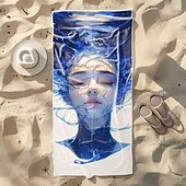 お買い得  ブランケット＆毛布-柔らかく吸収性のあるビーチタオル - 軽量で速乾性があり、砂がつきにくいデザインで、ビーチ、プール、旅行に最適です。