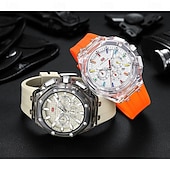 halpa Kvartsikellot-MINI FOCUS Miesten Kvartsikello ylellinen suuri kellotaulu liiketoimintakello luminoiva kalenteri päivämäärä viikko vedenkestävä silikonigelipohjainen kello