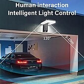 economico Applique per esterni-Lampada da parete solare con testa pieghevole da 120 cm, rilevamento a infrarossi remoto, 3 modalità di illuminazione, pannello solare efficiente impermeabile IP65, 1 pezzo