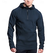 abordables sudaderas de lana-Hombre Sudadera Sudadera con capucha de lana Sudadera táctica con capucha Negro Verde Ejército Azul Marino Gris Oscuro Con Capucha Plano Cerrar Retazos Cremallera de un cuarto Deporte Casual Diario