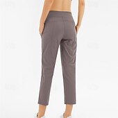 baratos calças capri-Mulheres Calças de fitness Calças de Pilates Calças de ioga Com Cordão Com bolsos Leve Cintura Alta Pilates Academia Zumba Calças Preto Verde Escuro Cinzento Roxo Outono Esportes Roupas Esportivas