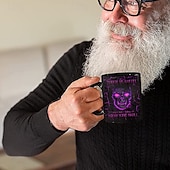 olcso Halloween Kithen-halloween ajándék bögre, 3D koponya fekete kerámia kávésbögre 330ml/12oz, ijesztő halloween bögre férfiaknak és nőknek, gótikus horror csontváz bögre partira, otthonra vagy ajándékba