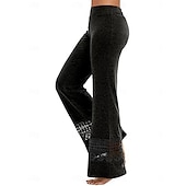 billiga Enkla Leggings-Dam Damasker Mode Streetwear Grundläggande Fullängd Hög midja Slät Bekväm Mjuk Elastisk Utomhus Gata Ljusgrått Mörkgrå Svart Sommar Vår Normal