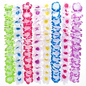 levne Event &amp; Party Supplies-36/50 ks havajských leis ve velkém na luau párty, havajské dekorace, hedvábný květinový náhrdelník, barevné tropické havajské dekorace na hula taneční párty, květinové leis na letní plážovou párty u