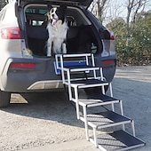 cheap Tool Accessories-Pet Steps Aluminum Pet Stair Folding Dog Ladder for Trucks, Cars, SUVs &amp; High Bed