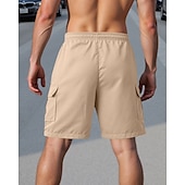 economico All&amp;#39;aperto-Per uomo Pantaloncini cargo Shorts Pantaloncini Estivi Coulisse Elastico in vita Multi-tasche Semplice Comodità Indossabile Lunghezza al ginocchio All&#039;aperto Sport Quotidiano Moda Casual Nero Bianco
