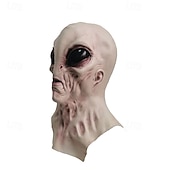 economico Maschera di Halloween &amp; Accessori-Maschera aliena spaventosa di Halloween per adulti, realistici costumi spaventosi, maschera in lattice per il viso, 4 varianti di colore, maschera horror extraterrestre, accessorio spettrale per feste